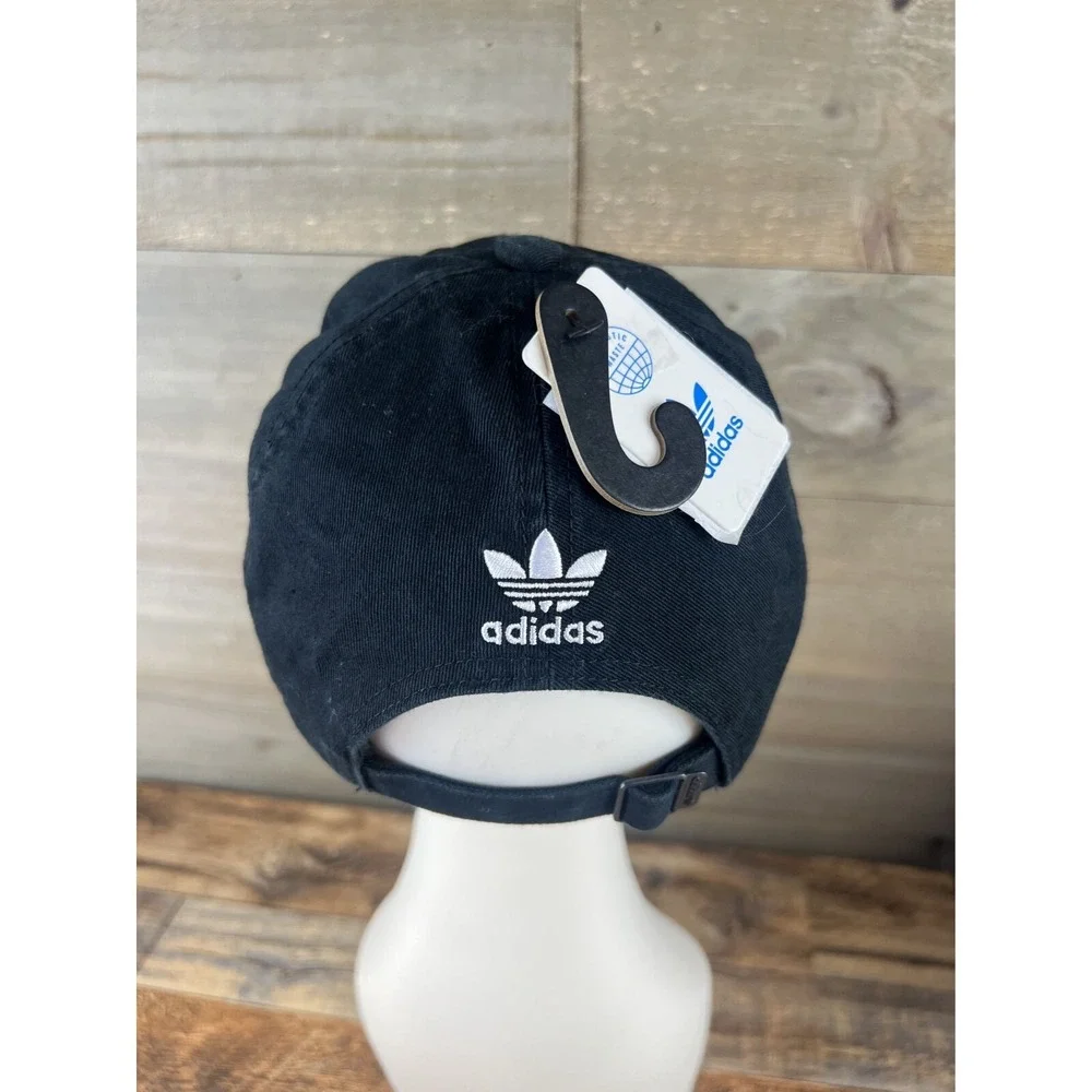 Adidas Youth Hat Adjustable Strapback Embroidered Black White‎ OSFM